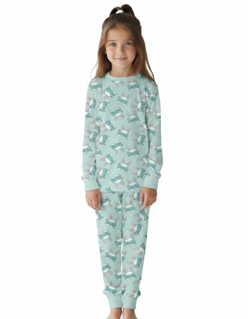 ELM-4089Kız Çocuk Pijama Takımı Tavşanı Desenli ELM-4089
