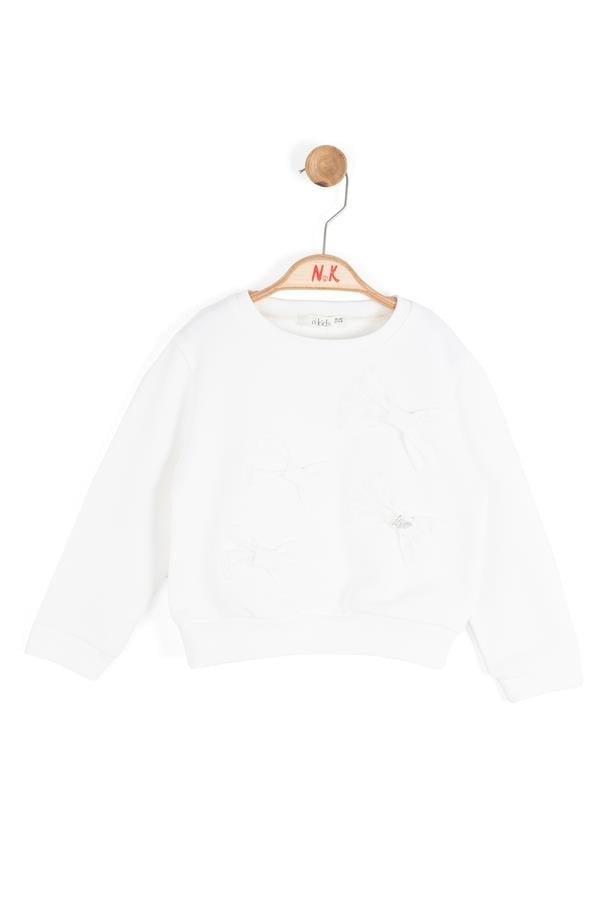 NK-39617Kız Çocuk Kelebek Tokalı Sweat NK-39617