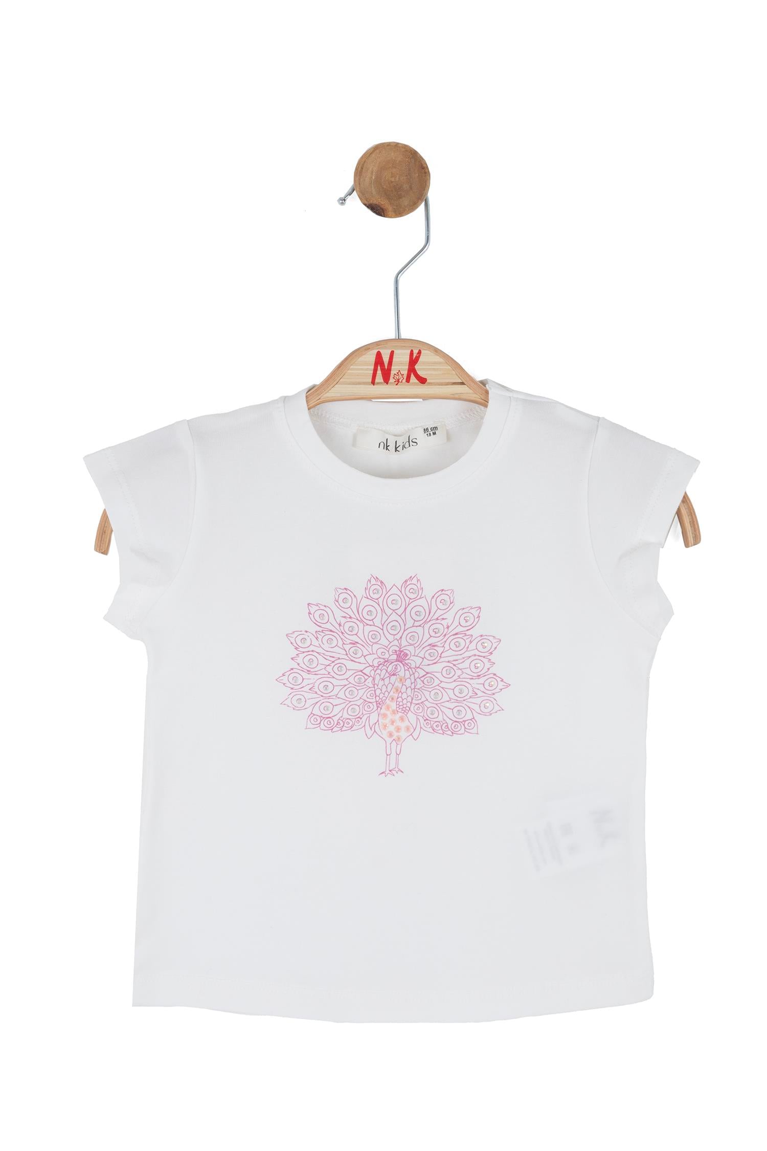 NK-31626-YKız Çocuk Tavus Kuşu Tişört NK-31626-Y