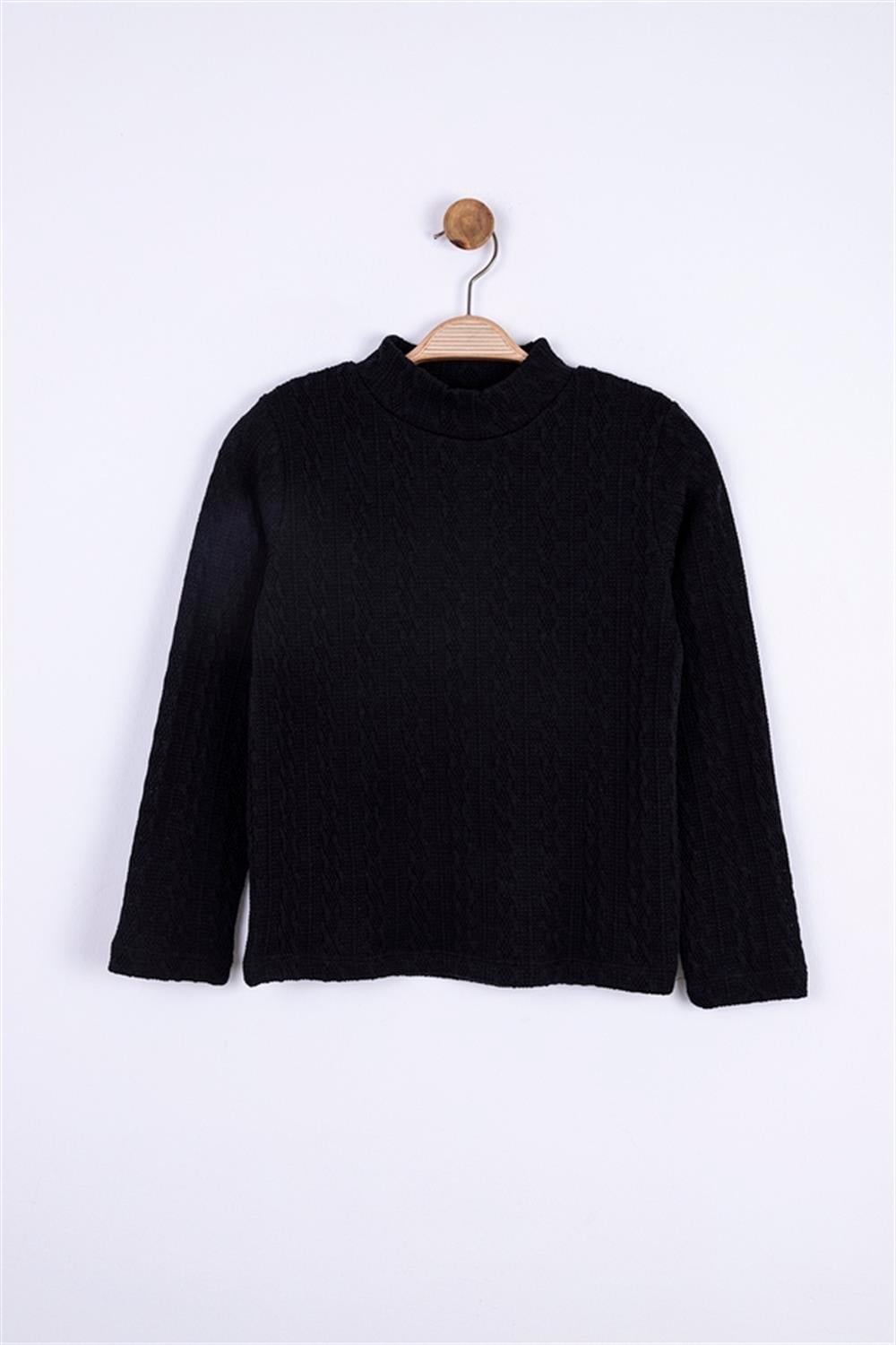 NK-35338Kız Çocuk Oxford Örgü Desen Bluz