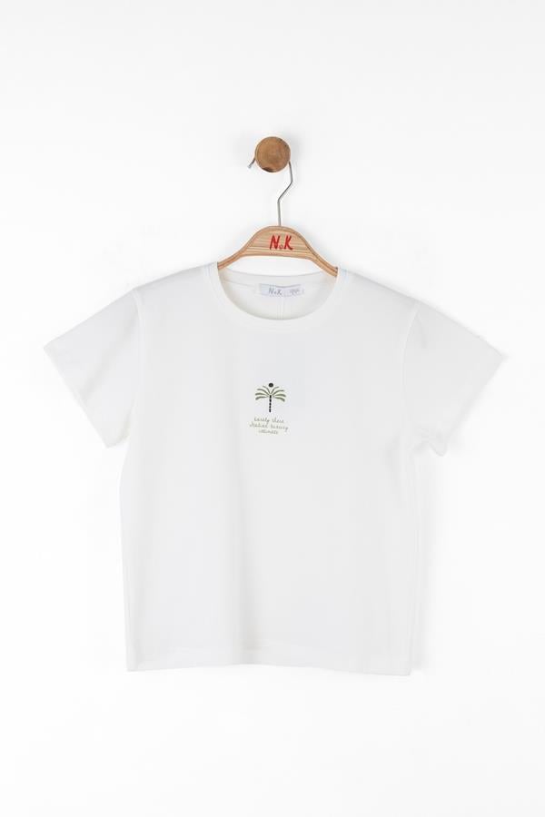 NKY-38423Kız Çocuk Camellia Tshirt