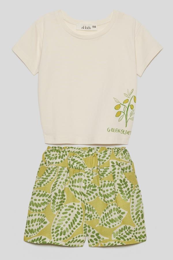 NKY-38606Kız Bebek Green Tshirt