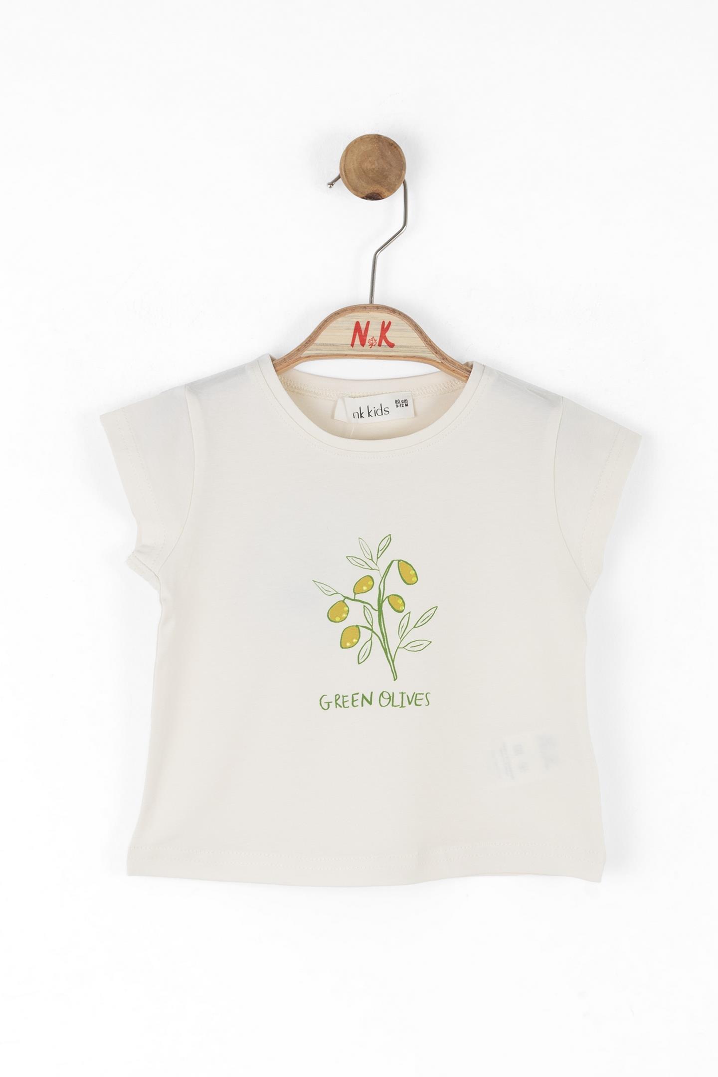 NKY-38607Kız Bebek Olives Tshirt