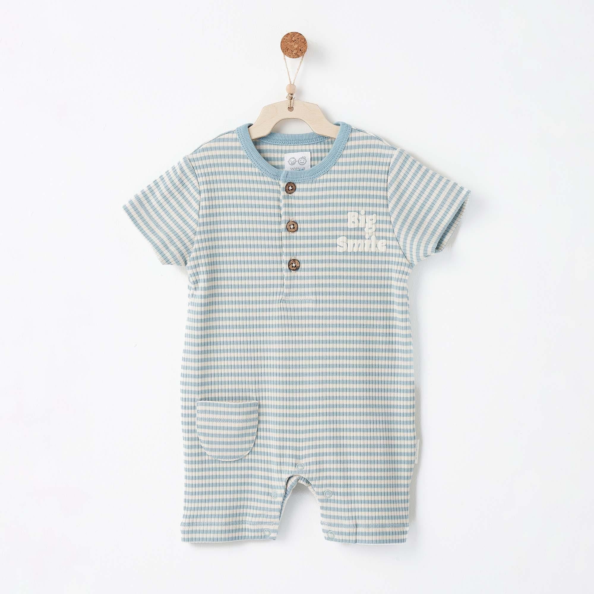 ANW-AC26671Bebek Tulum Romper  Bamboo Strıped ANW-AC26671