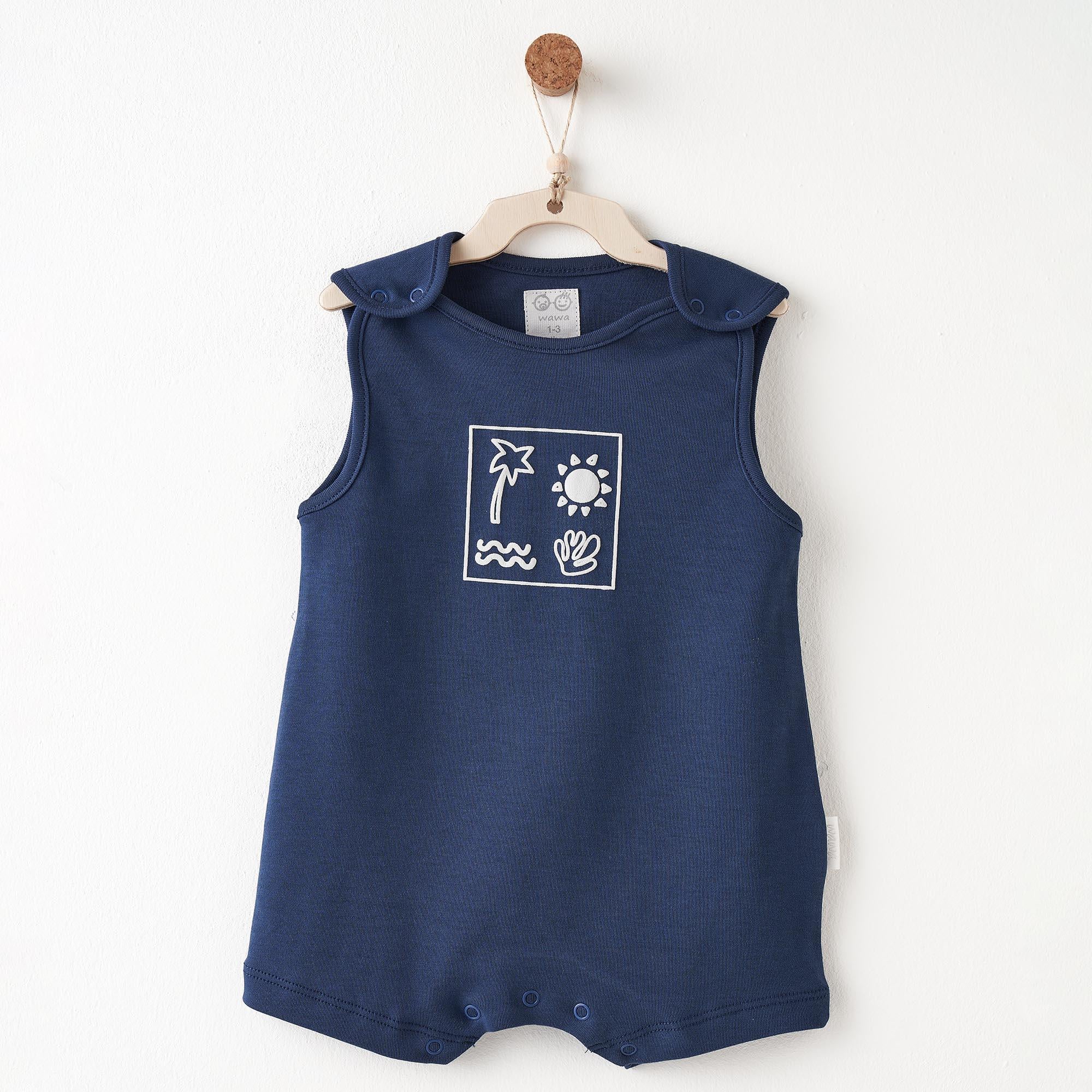 ANW-AC26737Erkek Bebek Tulum Romper  Relax Time ANW-AC26737