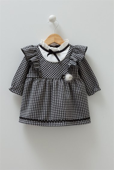 CRM-8551Caramel Baby 8550 Kız Bebek Astarı Tüllü Kazayağı Elbise