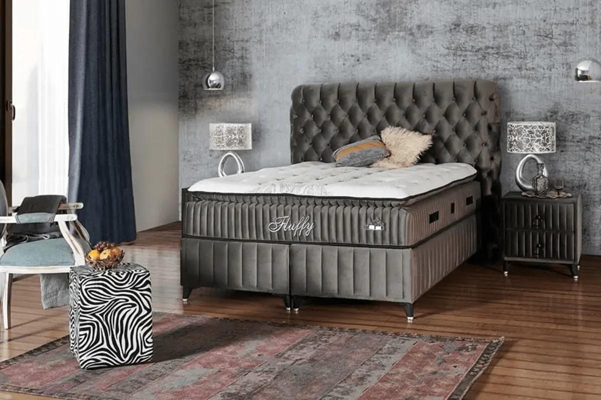 Fluffy Pedli Torba ve Mini Paket Yaylı Omurga Destekli Yatak Seti