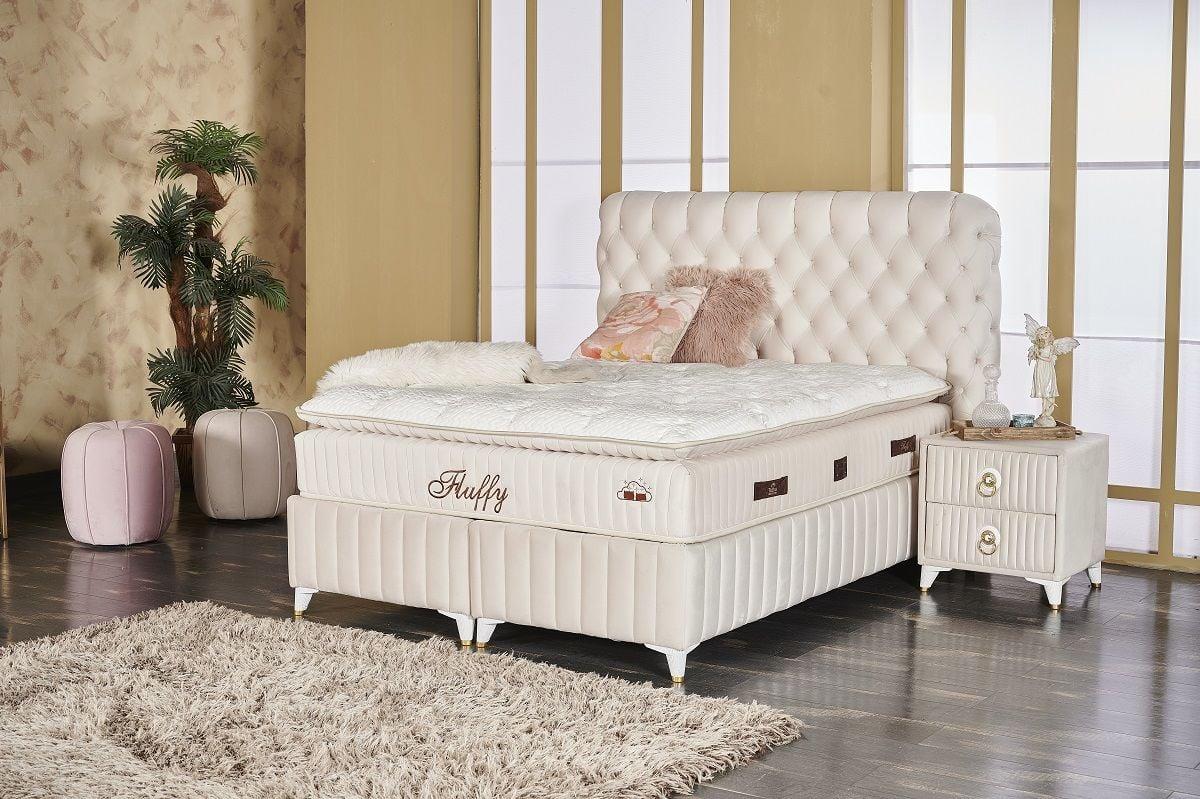 Fluffy Pedli Torba ve Mini Paket Yaylı Omurga Destekli Yatak Seti