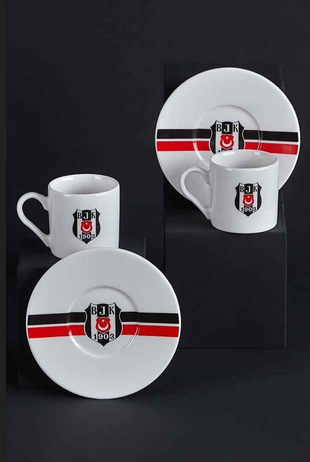 Beşiktaş Çizgili 2 Li Fincan Takımı (Lisanslı)