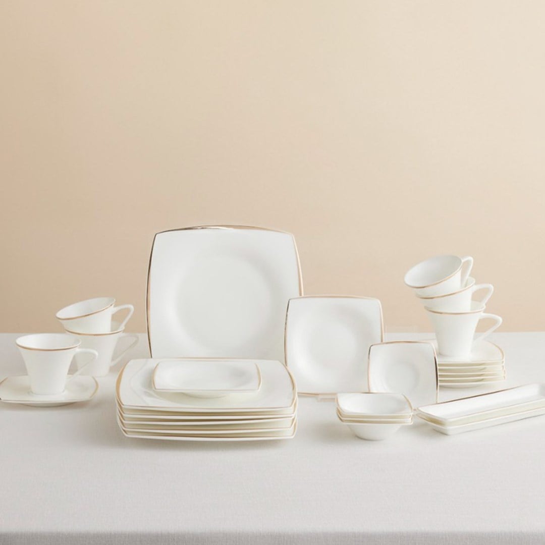 Karaca Fine Pearl Agate 26 Parça 6 Kişilik Kahvaltı Takımı Gold