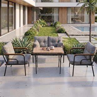 Ekon Gri 2+1+1 Bahçe Balkon Takımı