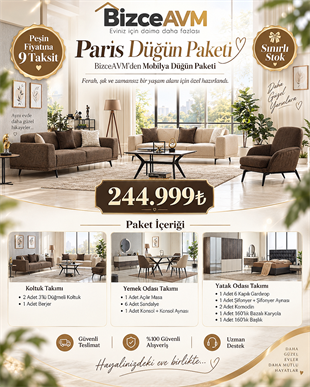 Paris Mobilya Düğün Paketi