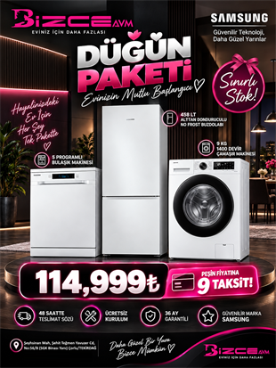 Samsung Düğün Paketi 458 Lt + 9 Kg + 5 Program | BizceAVM