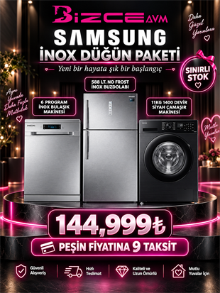 Samsung İnox 3'Lü XL Düğün Paketi
