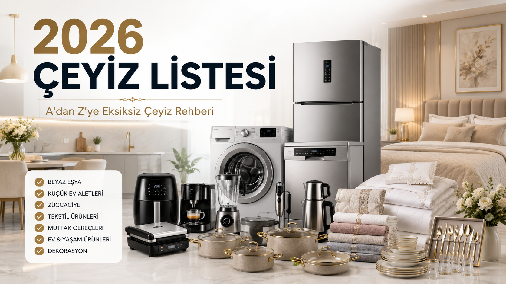 çeyiz listesi,çeyiz listesi 2026,evlenirken alınacaklar listesi,yeni ev alınacaklar listesi,çeyiz malzemeleri,gelin çeyizi listesi,ev kurma listesi,çeyizde neler olmalı