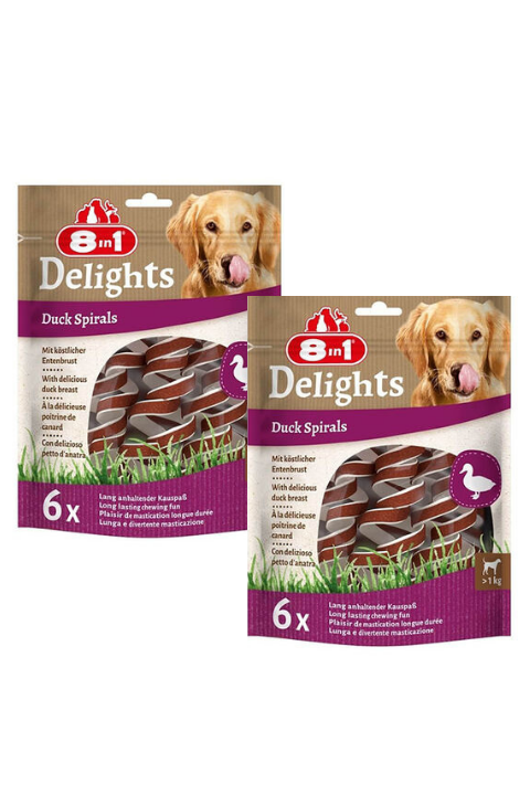 8in1 Delights Duck Spirals Ördekli Burgu Köpek Ödül Maması 60Gr X 2 Adet