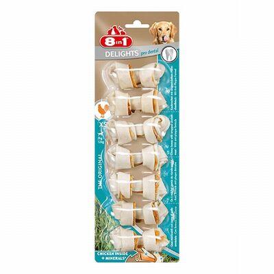 8in1 Delights Pro Dental Diş Sağlığı için Tavuklu Düğümlü Köpek Ödül Kemiği (7'li) 84Gr (XS)