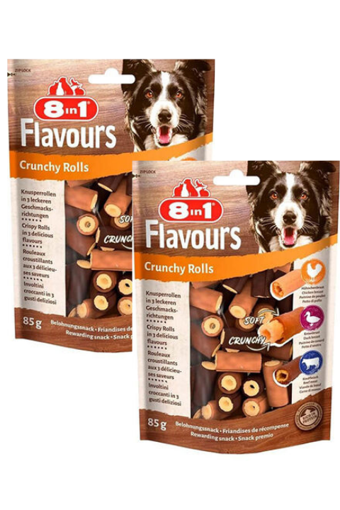 8in1 Flavours Crunchy Rolls Kıtır Köpek Ödül Maması 85Gr X 2 Adet