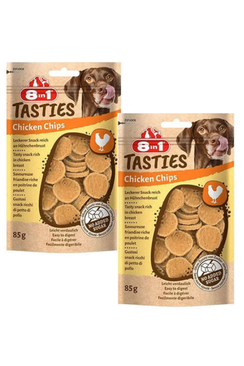 8in1 Tasties Chicken Chips Tavuklu Köpek Ödül Maması  85Gr X 2 Adet