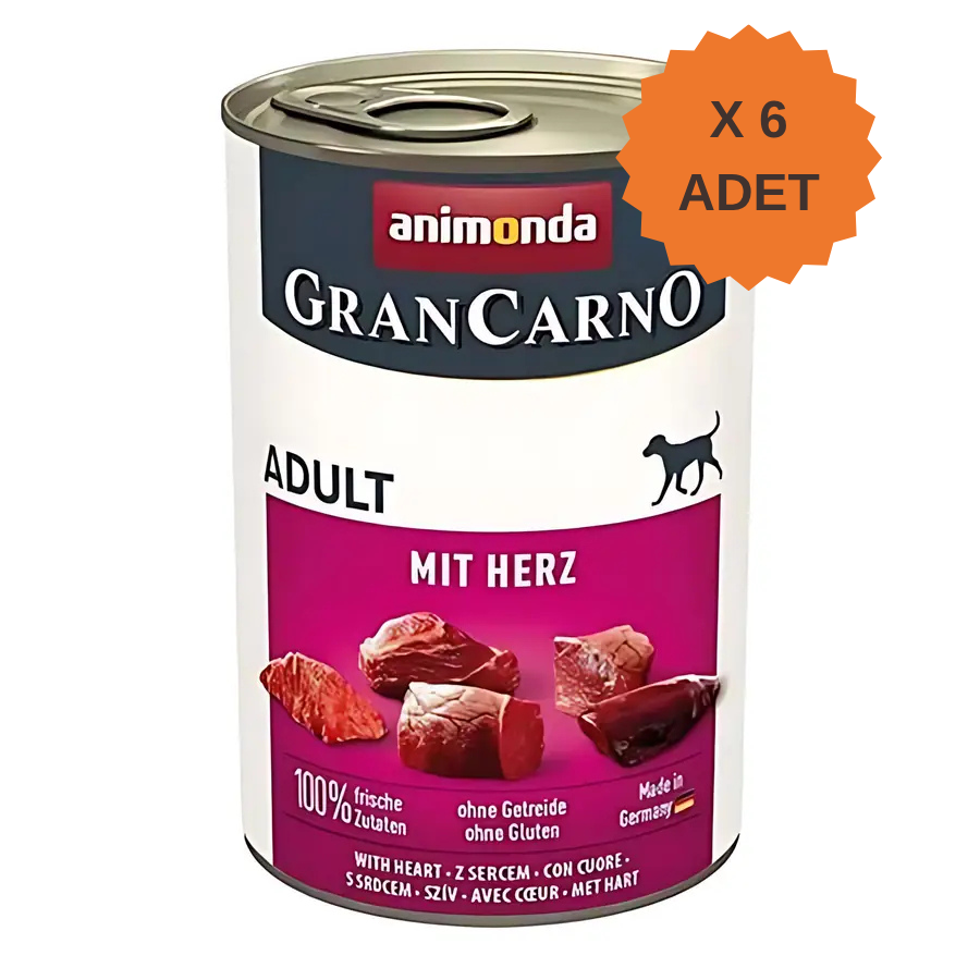 Animonda GranCarno Yürekli Yetişkin Köpek Konservesi 400Gr X 6 Adet
