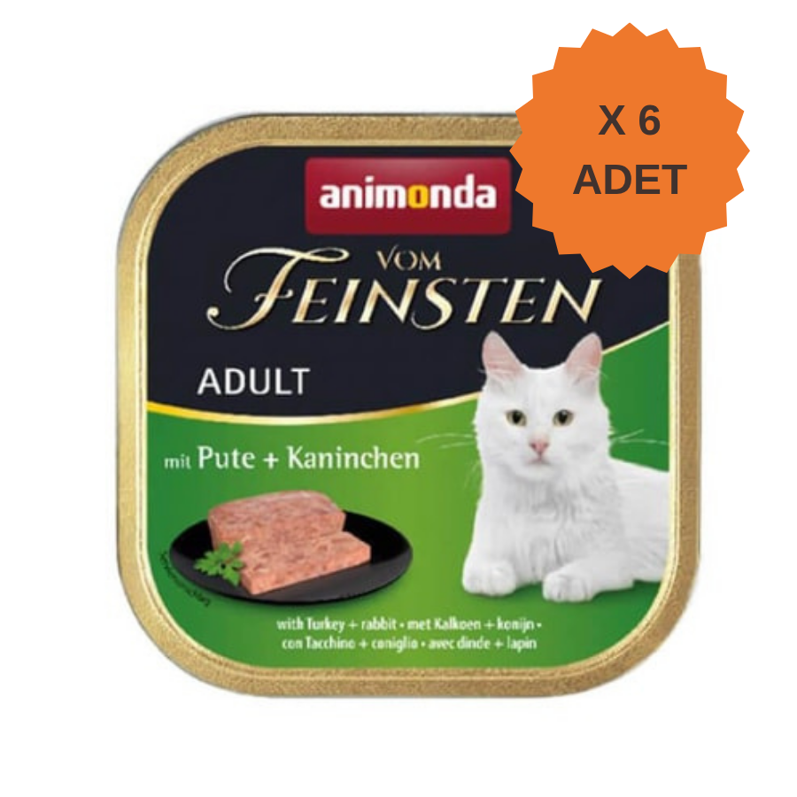Animonda Vom Feinsten Hindili ve Tavşanlı Yetişkin Kedi Konservesi 100Gr X 6 Adet