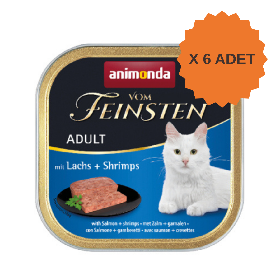 Animonda Vom Feinsten Somonlu ve Karidesli Yetişkin Kedi Konservesi 100Gr X 6 Adet