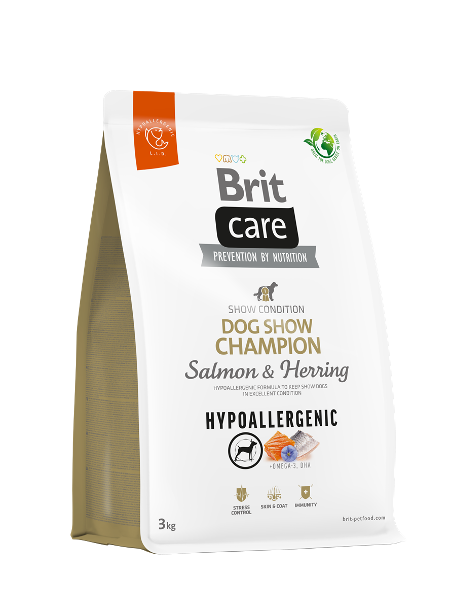 Brit Care Dog Show Champion Hipoalerjenik Somonlu ve Ringa Balıklı Yetişkin Köpek Maması 3Kg