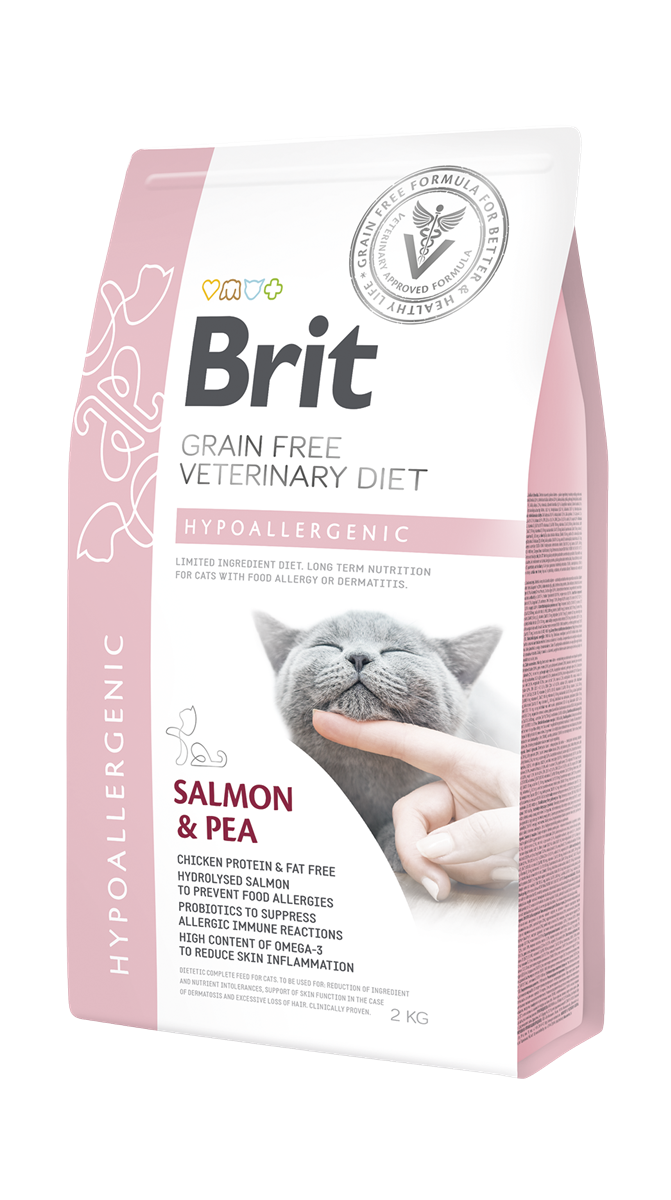 Brit Veterinary Diet Hipoalerjenik Dermatit ve Gıda Alerji Rahatsızlıkları İçin Tahılsız Yetişkin Kedi Maması 2Kg