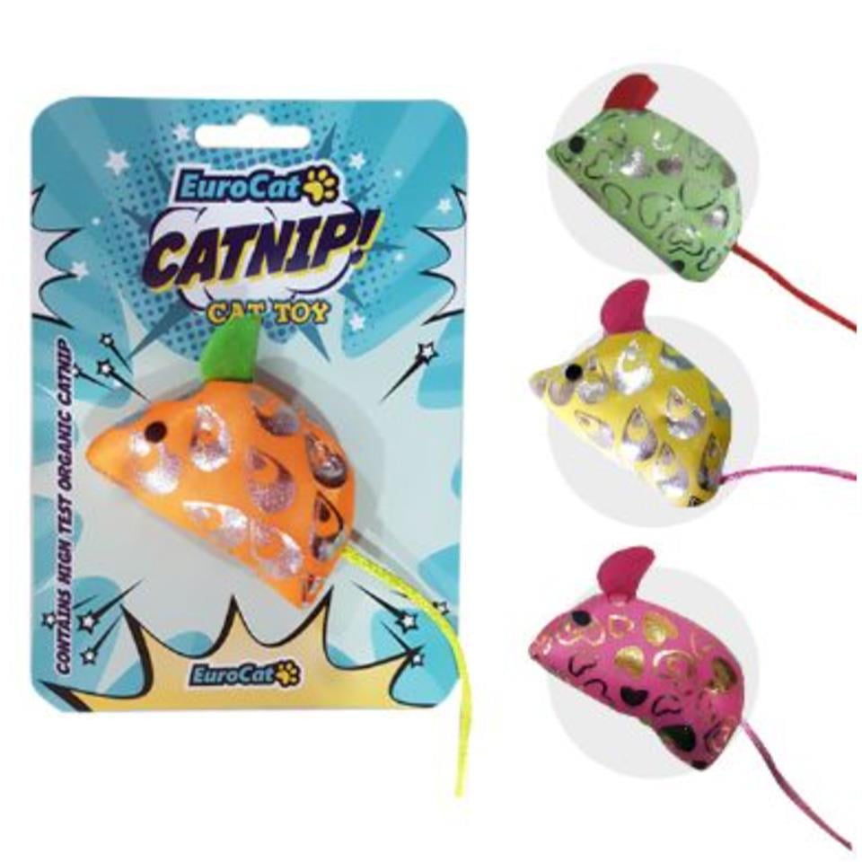 Eurocat Organic Catnipli Kedi Oyuncağı Yaldızlı Fare Sarı