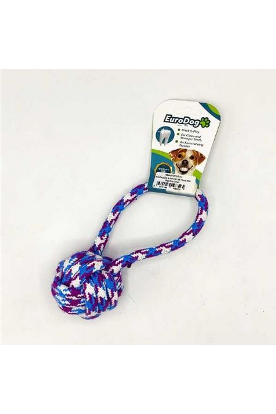 EuroDog Diş İp Tek Hlk.Tek Topuz Mor Mavi Bey.30cm