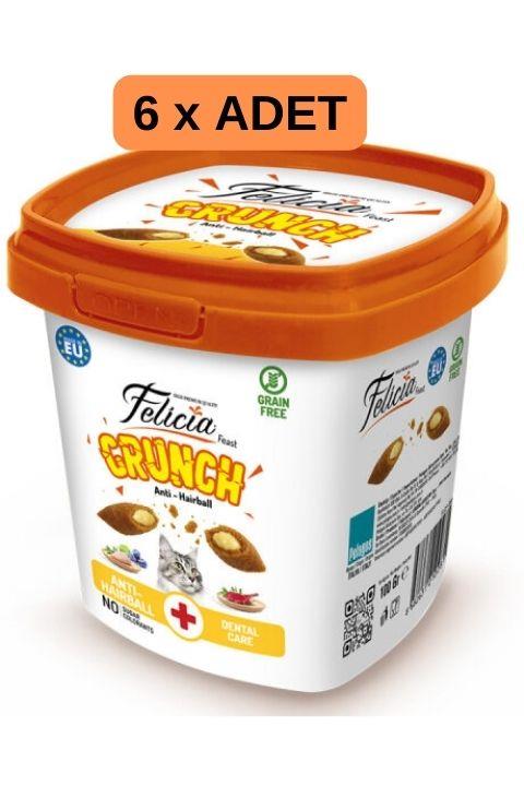 Felicia Crunch Anti Hairball Tahılsız Kedi Ödül Maması 100Gr X 6 Adet