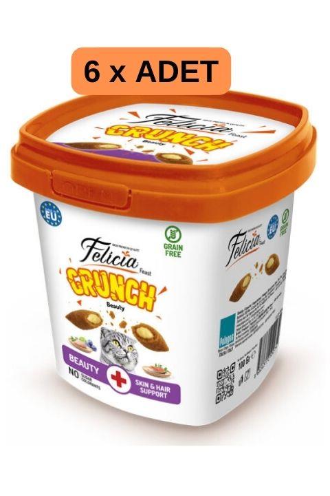 Felicia Crunch Beauty Tahılsız Kedi Ödül Maması 100Gr X 6 Adet