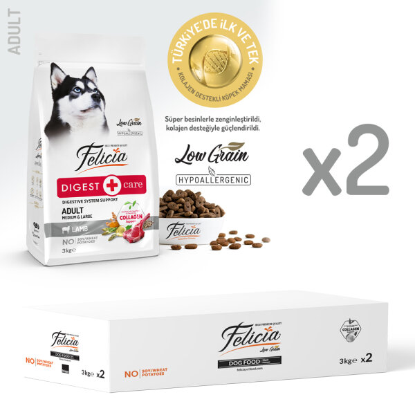 Felicia Digest Care Kuzu Etli Orta ve Büyük Irk Yetişkin Köpek Maması 6Kg