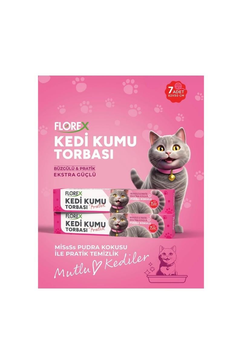 Florex Pudra Kokulu Kedi Kumu Torbası (82x50cm/ 7 Adet)