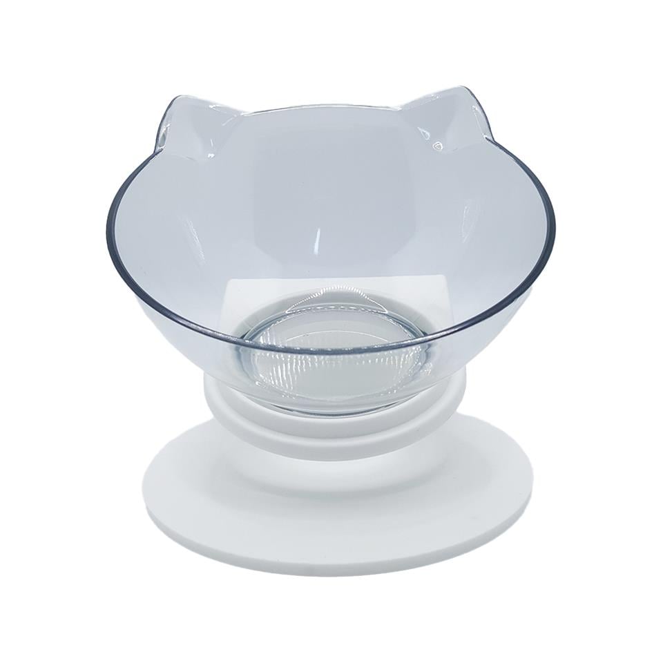 Kedi Şekilli Melamin Mama ve Su Kabı Şeffaf 250 Ml