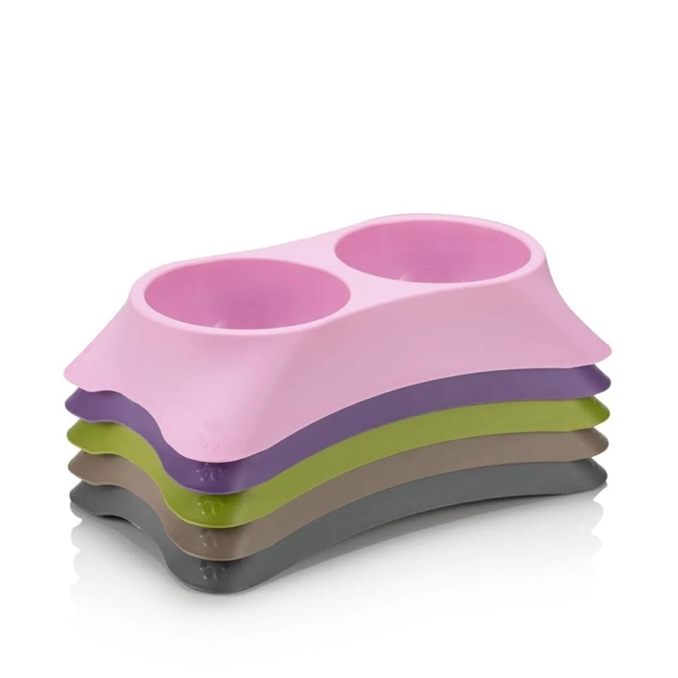 Kyane Lux İkili Mama ve Su Kabı A. Kahve 250 Ml