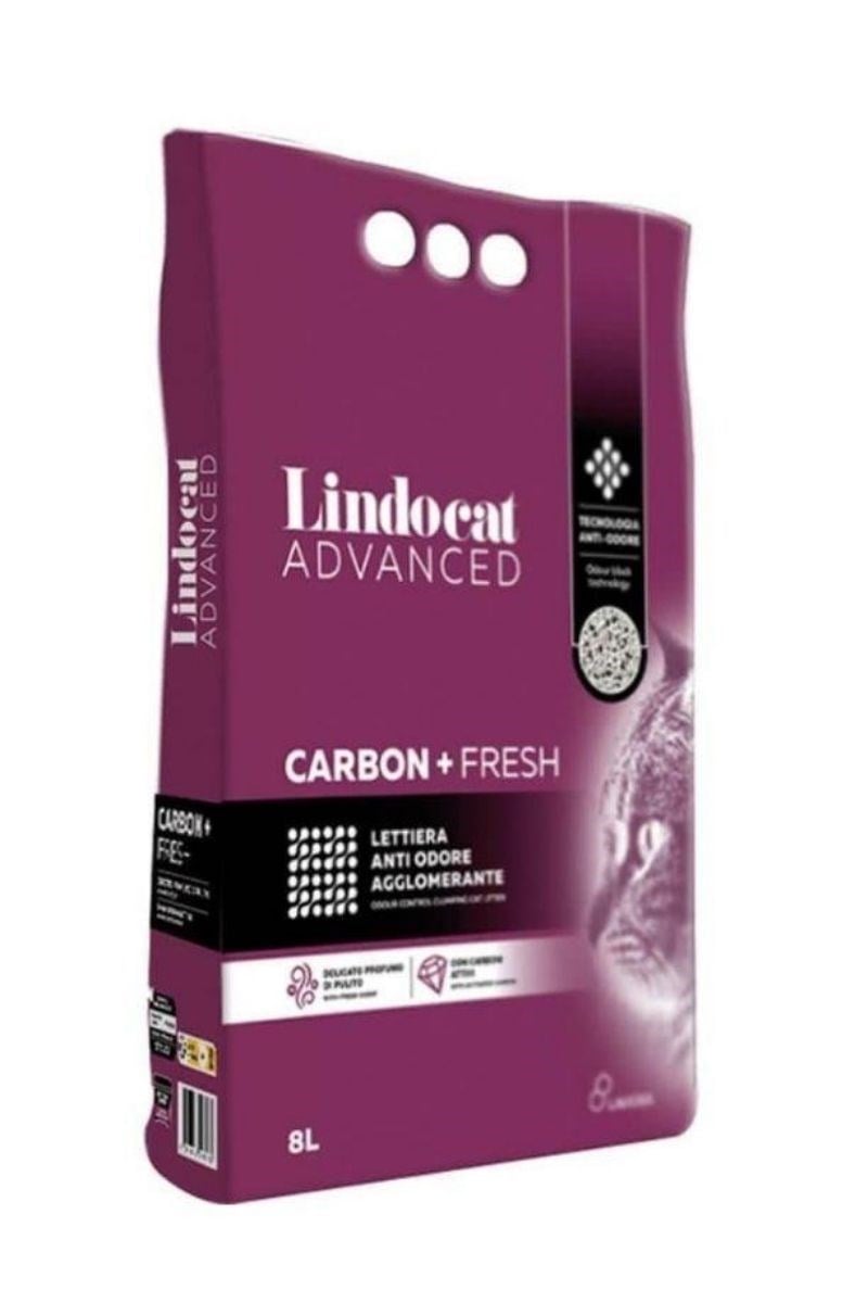 Lindocat Advanced Aktif Karbonlu ve Fresh Kokulu Kalın Taneli Kedi Kumu 8L