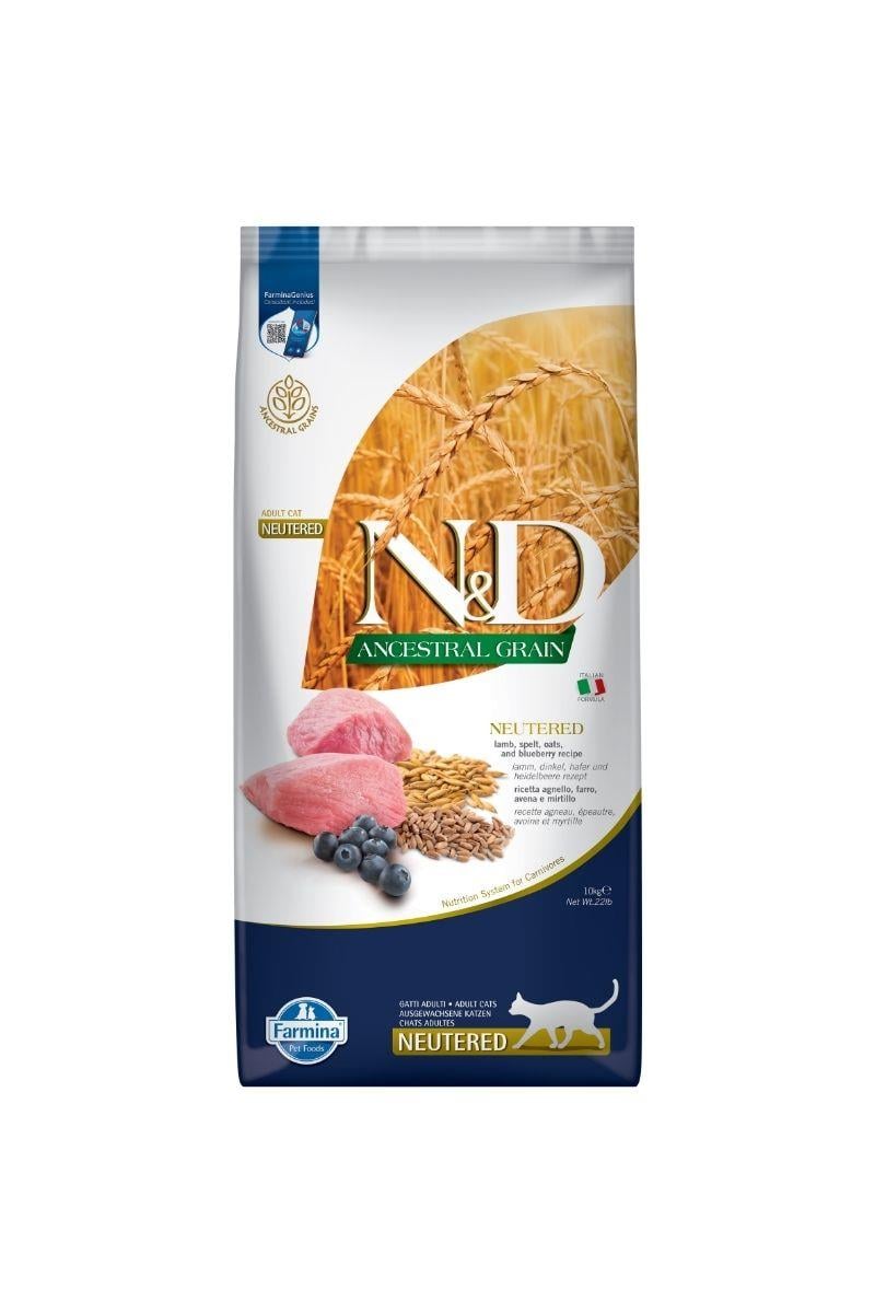 N&D Ancestral Grain Kuzulu Kısırlaştırılmış Yetişkin Kedi Maması 10 Kg