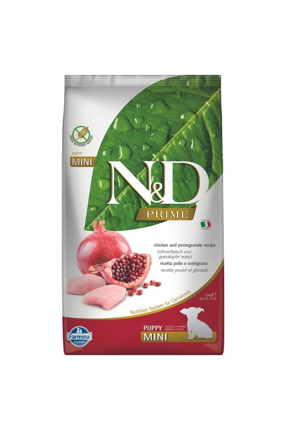 N&D Prime Tahılsız Tavuk & Nar Küçük Irk Yavru Köpek Maması 2,5 Kg
