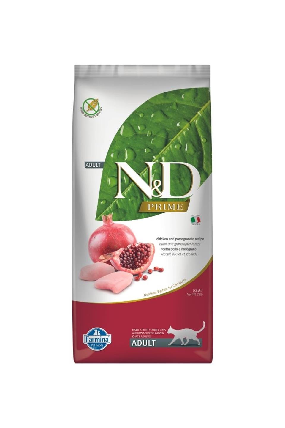 N&D Prime Tahısız Tavuk & Nar Kısırlaştırılmış Yetişkin Kedi Maması 10 Kg