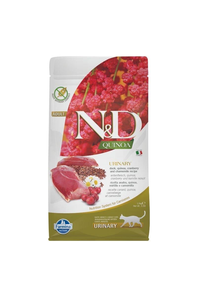 N&D Quinoa Tahılsız Urinary Ördekli Yetişkin Kedi Maması 1,5 Kg 