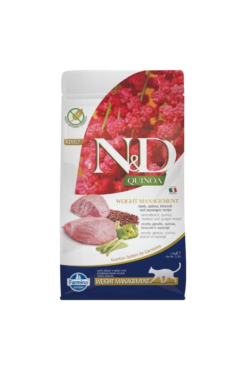 N&D Quinoa Tahılsız Weight Management Kuzulu Yetişkin Kedi Maması 1,5 Kg 
