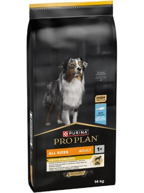 Pro Plan Light/ Sterilised Alabalıklı Kısırlaştırılmış Tüm Irklar İçin Yetişkin Köpek Maması 14Kg