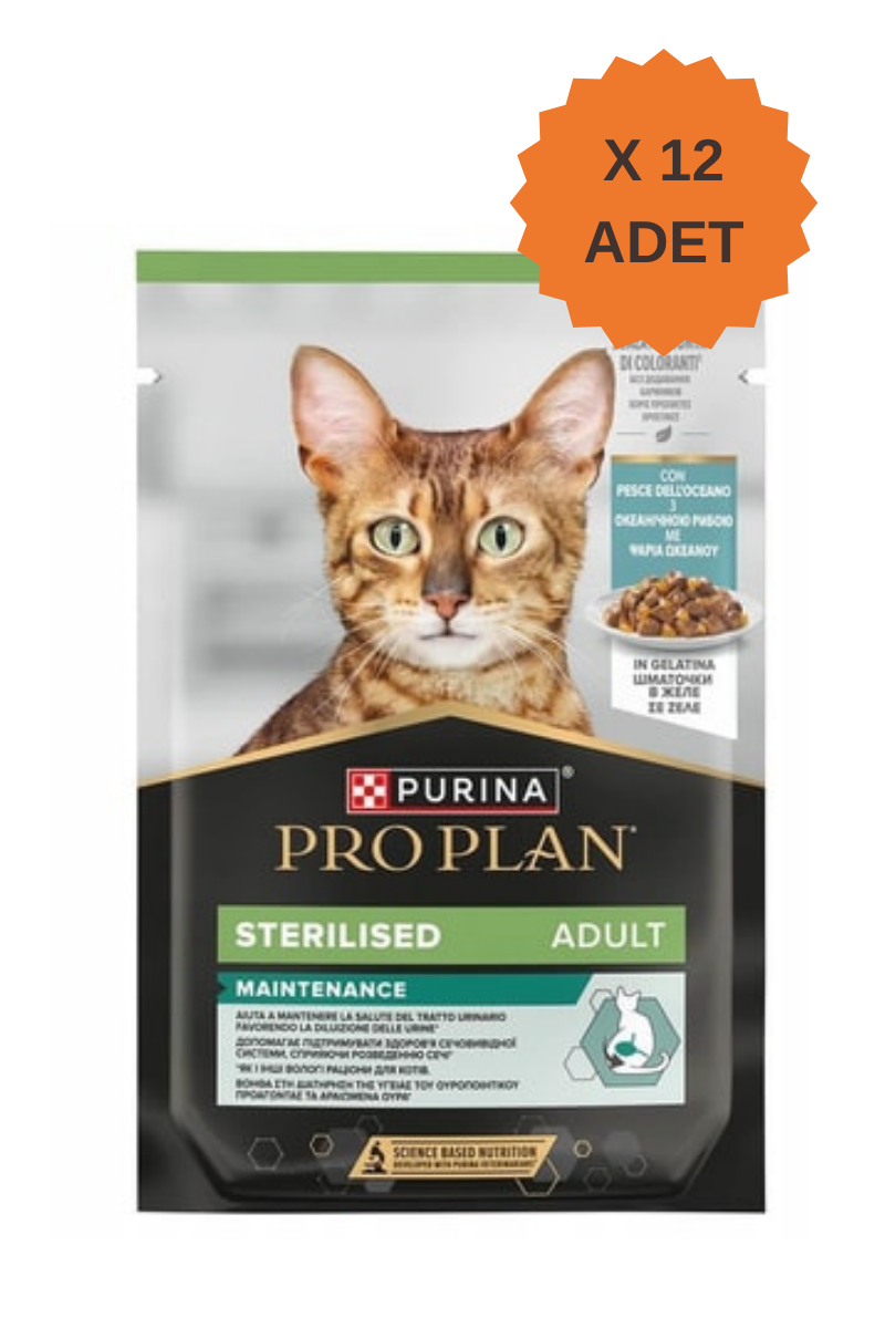 Pro Plan Sterilised Maintenance Okyanus Balıklı Kısırlaştırılmış Yetişkin Kedi Yaş Maması 85Gr X 12 Adet