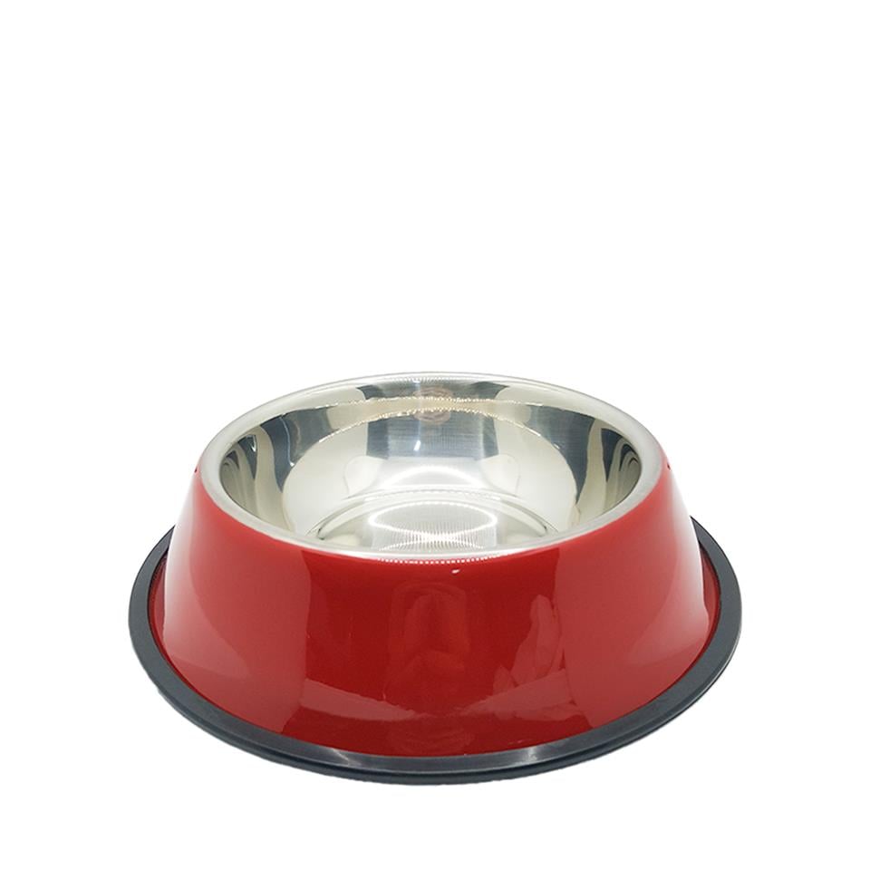 Renkli Çelik Mama ve Su Kabı Kırmızı 700 Ml