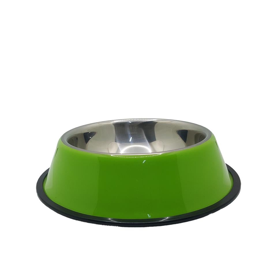 Renkli Çelik Mama ve Su Kabı Yeşil 700 Ml