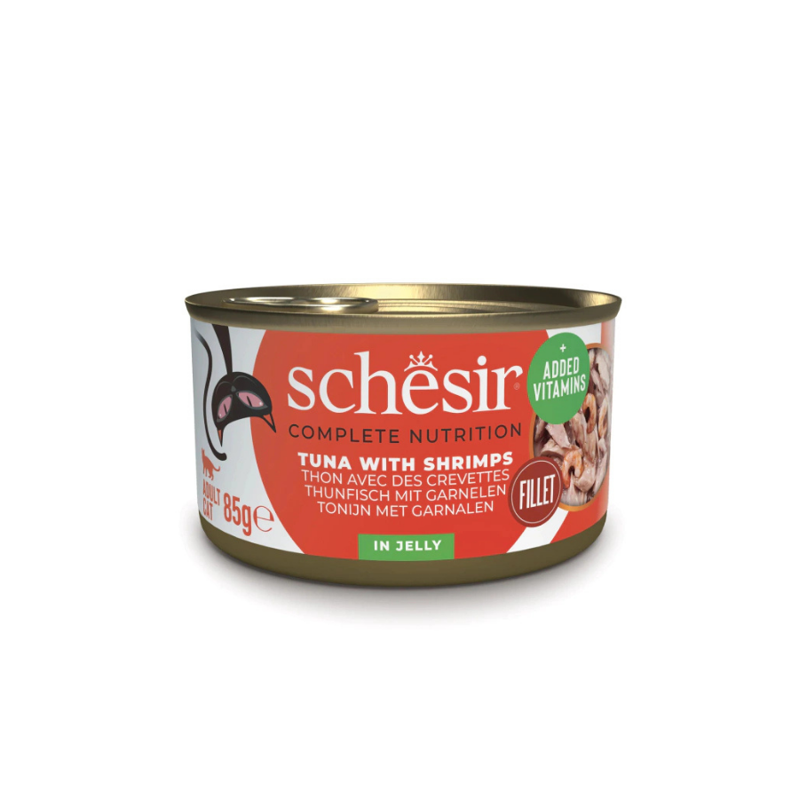 Schesir Jelly Ton Balığı ve Karides Jöle İçinde Yetişkin Kedi Konservesi 85Gr