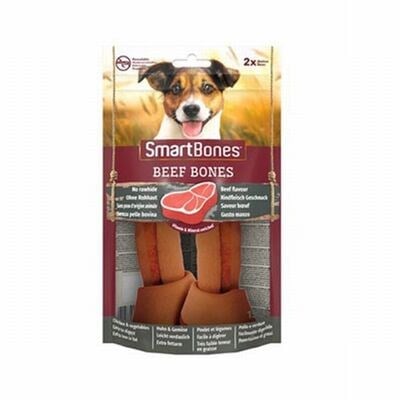 Smart Bones Sığır Etli Orta Irklar İçin Düğümlü Köpek Ödül Kemiği (2li) 158Gr