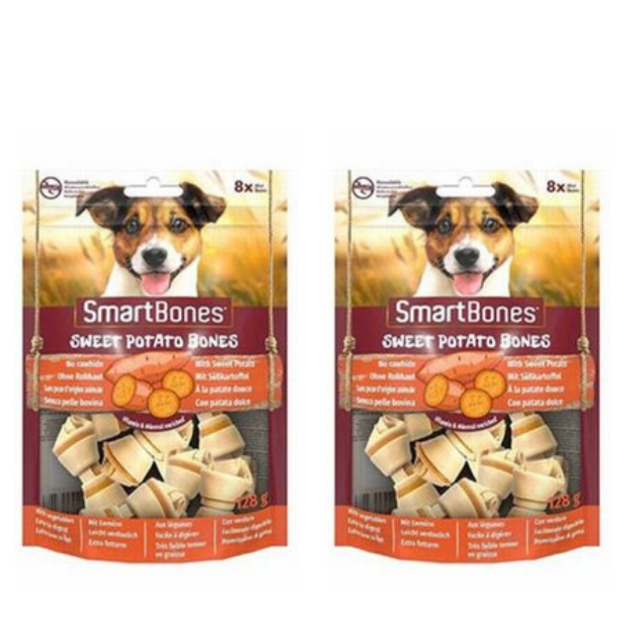 Smart Bones Tatlı Patatesli Küçük Irklar İçin Düğümlü Köpek Ödül Kemiği (8li) 128Gr X 2 Adet