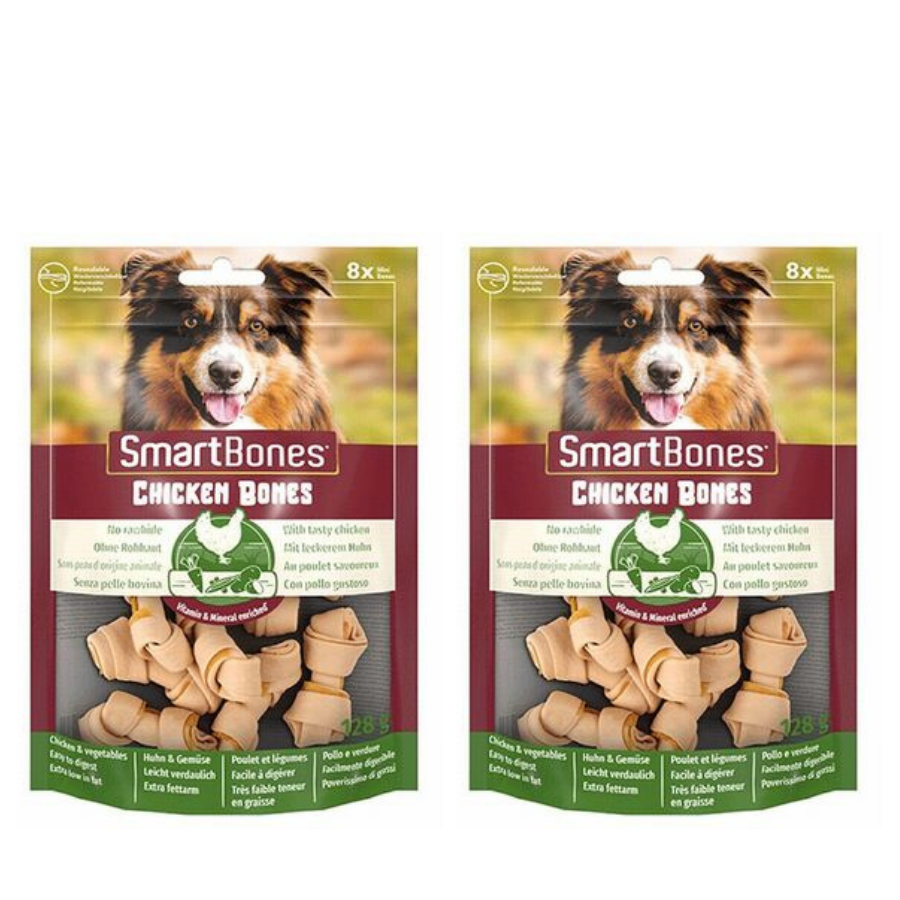 Smart Bones Tavuklu Küçük Irklar İçin Düğümlü Köpek Ödül Kemiği (8li) 128Gr X 2 Adet